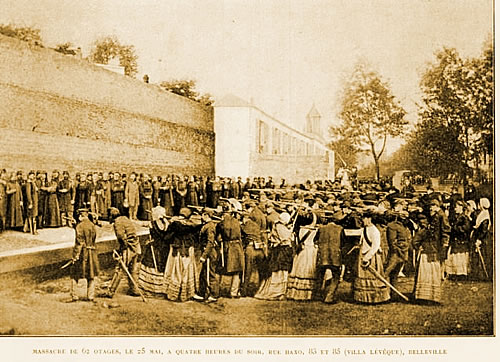 Montage photo de l'exécution des otages de la rue Haxo. Montage photo de l'exécution des otages de la rue Haxo.