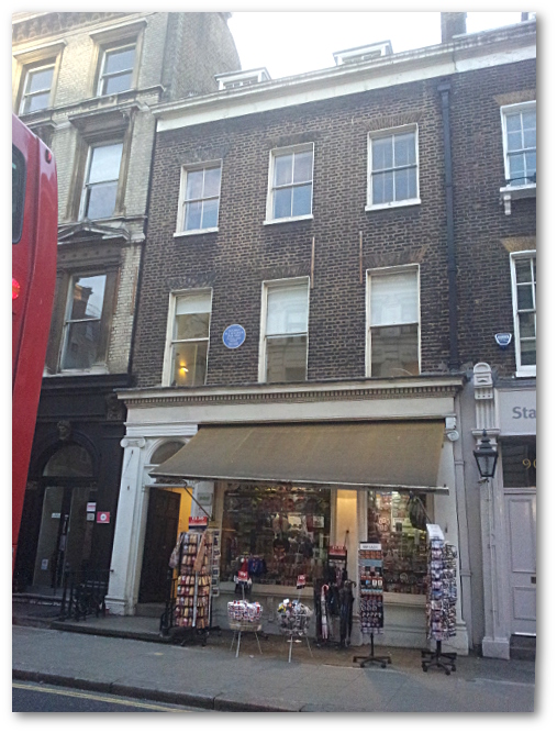Une des demeures londoniennes de George du Maurier, 91 (anciennement 46) Great Russell Street